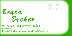 beata dreher business card